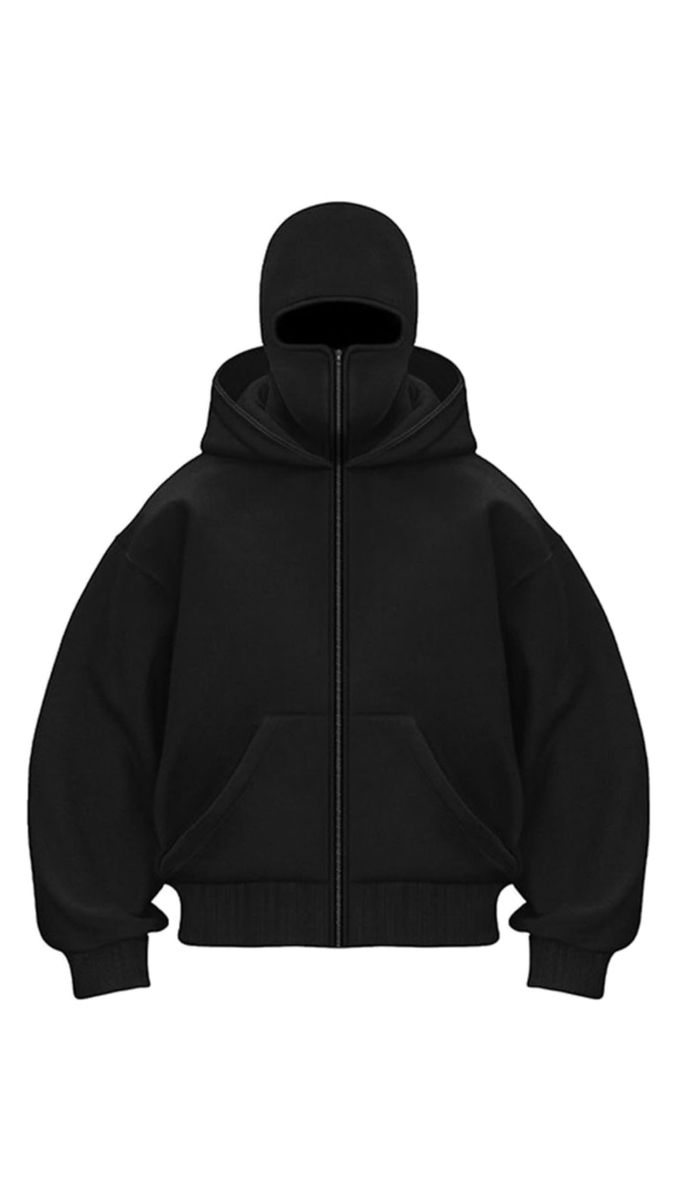 Men's Full Sleeves Zipper Hoodie with Mask