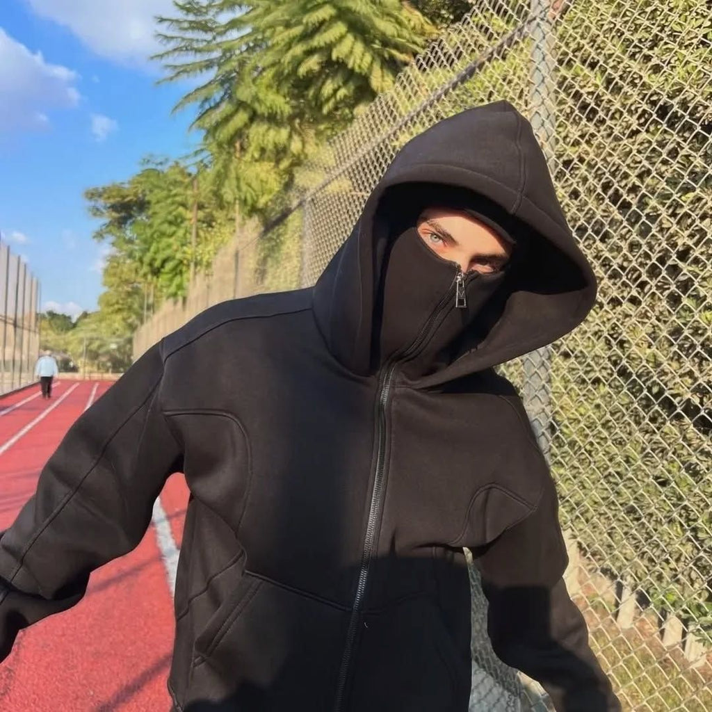 Men's Full Sleeves Zipper Hoodie with Mask
